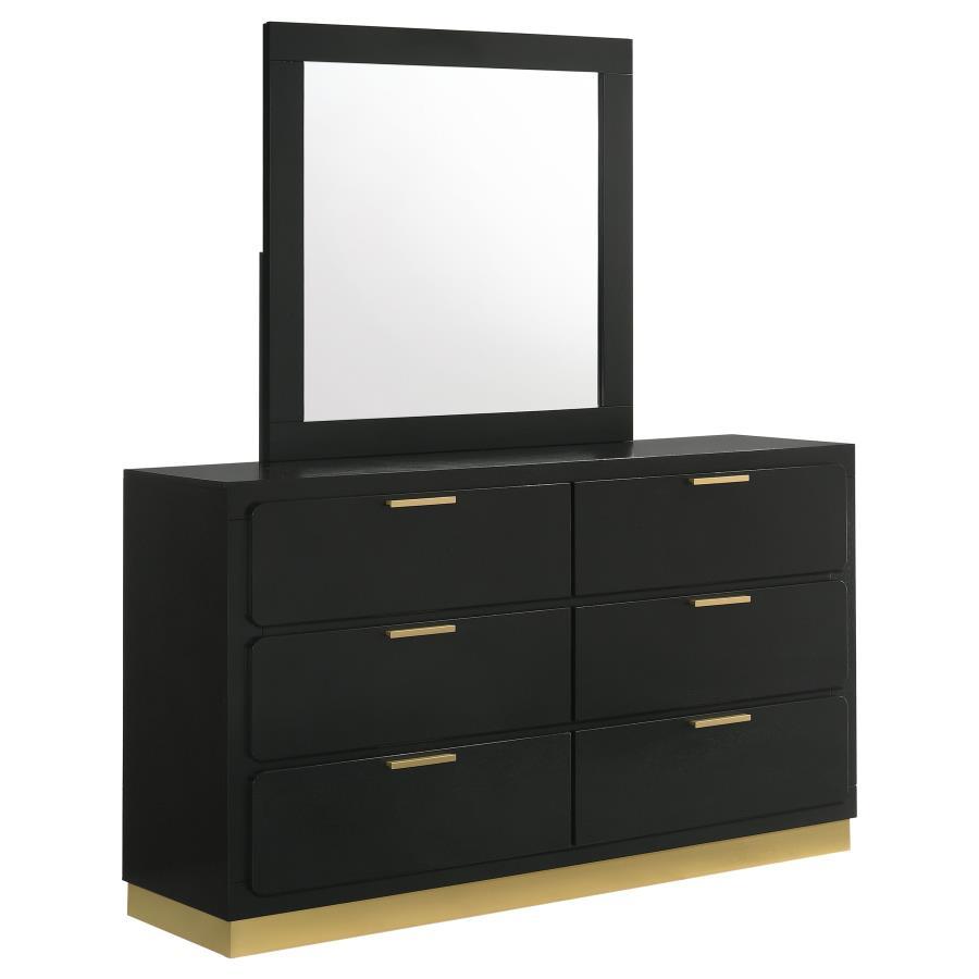 Coaster Fine Furniture Caraway - 6-Drawer Bedroom Dresser With Mirror | Meri Furniture