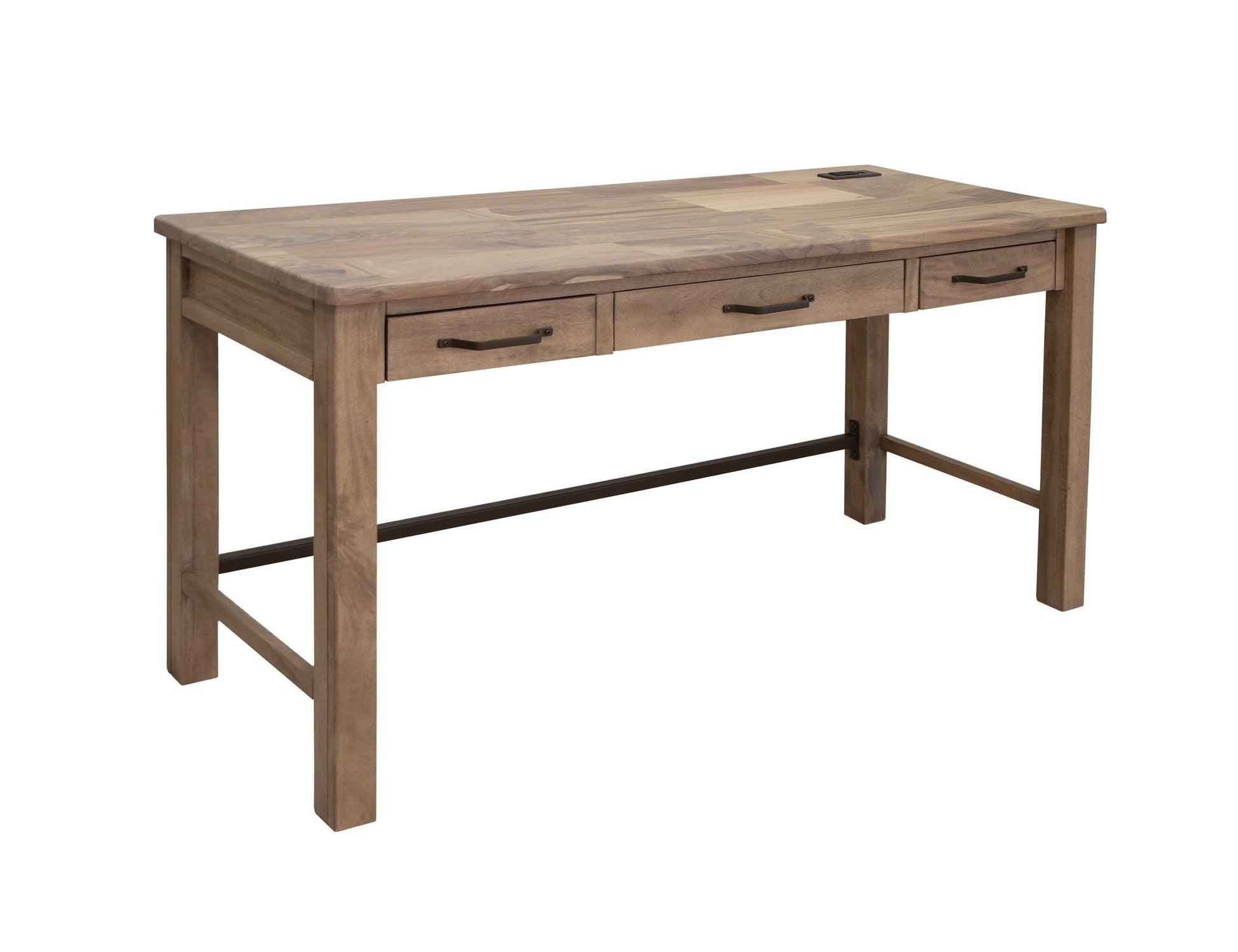International Furniture Direct Natural Parota - Desk - Brown Cappuccino | Meri Furniture