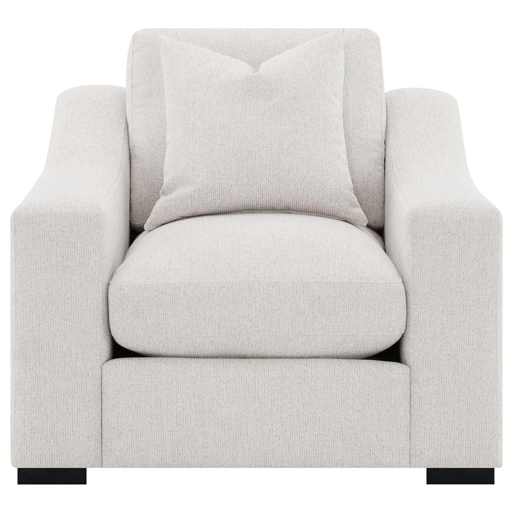 Ashlyn Fabric Upholstered Track Arm Accent Chair Sand