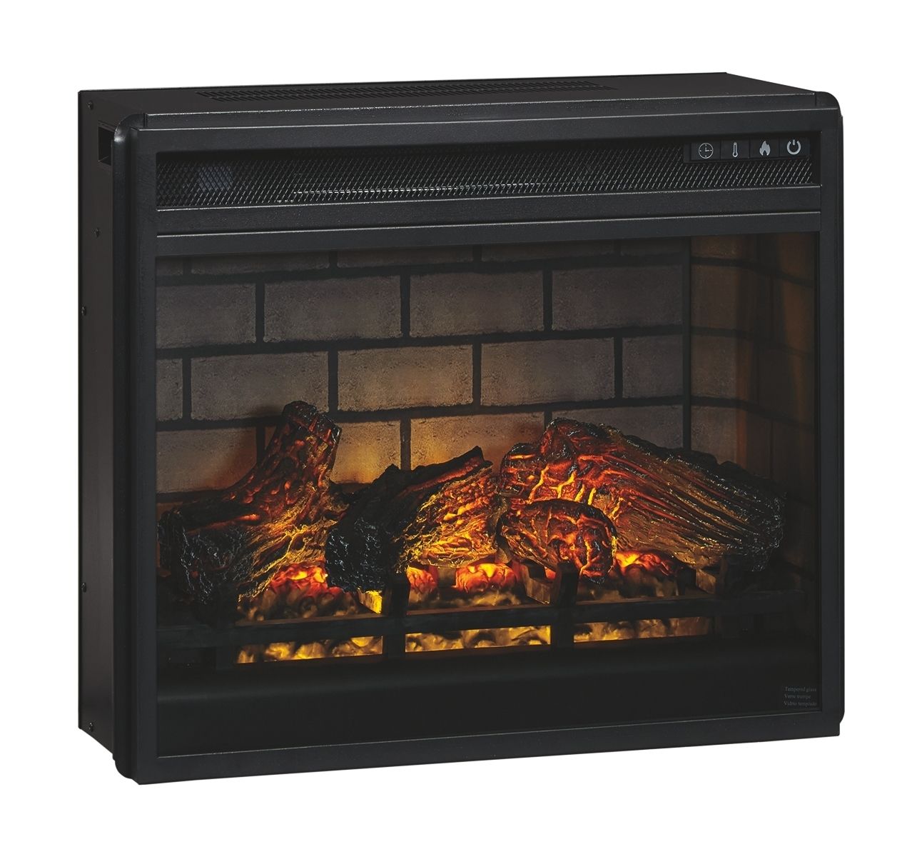 Signature Design by Ashley® Willowton - Whitewash - 2 Pc. - 64" TV Stand With Faux Firebrick Fireplace Insert | Meri Furniture