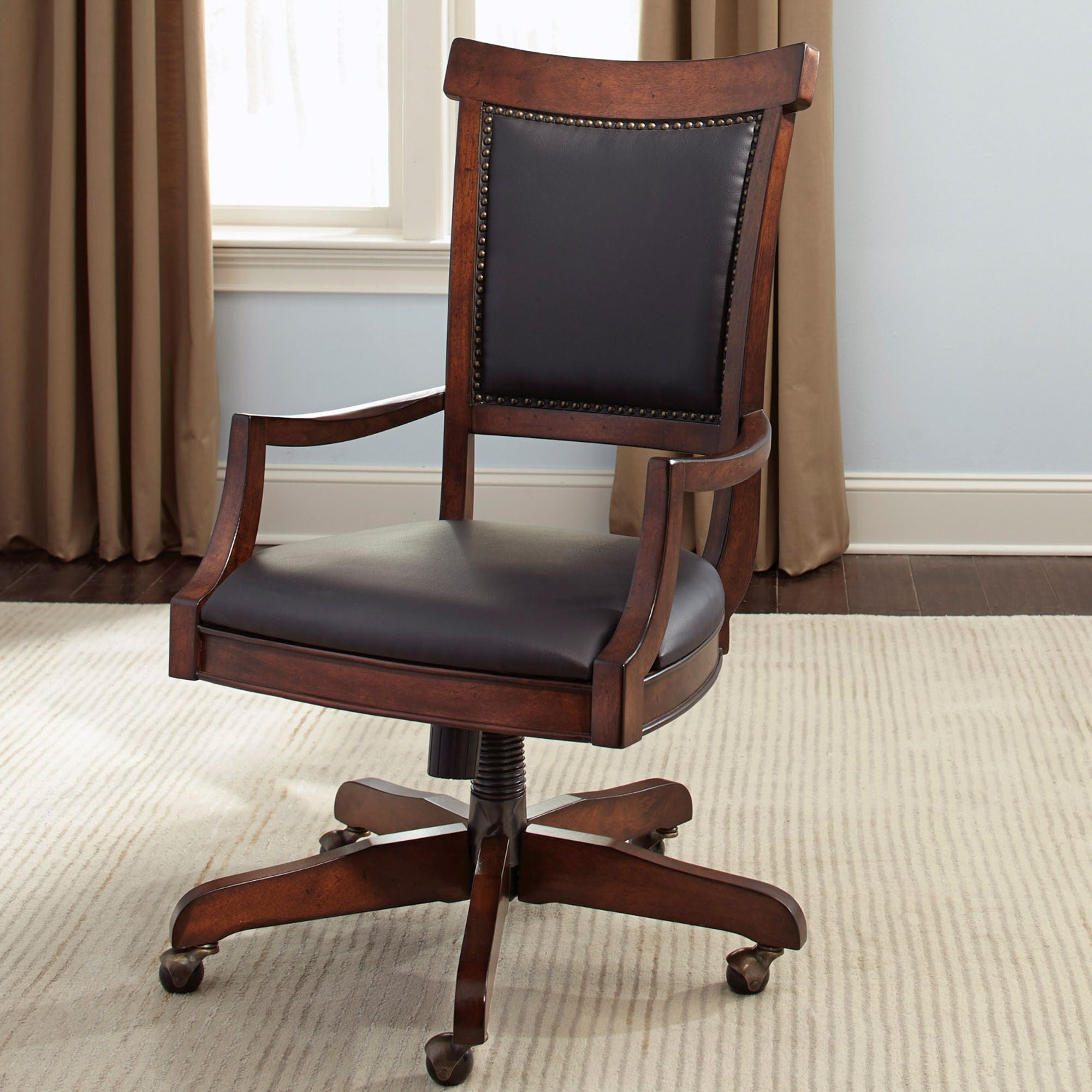 Liberty Furniture Brayton Manor - Jr Executive Desk Chair - Dark Brown | Meri Furniture