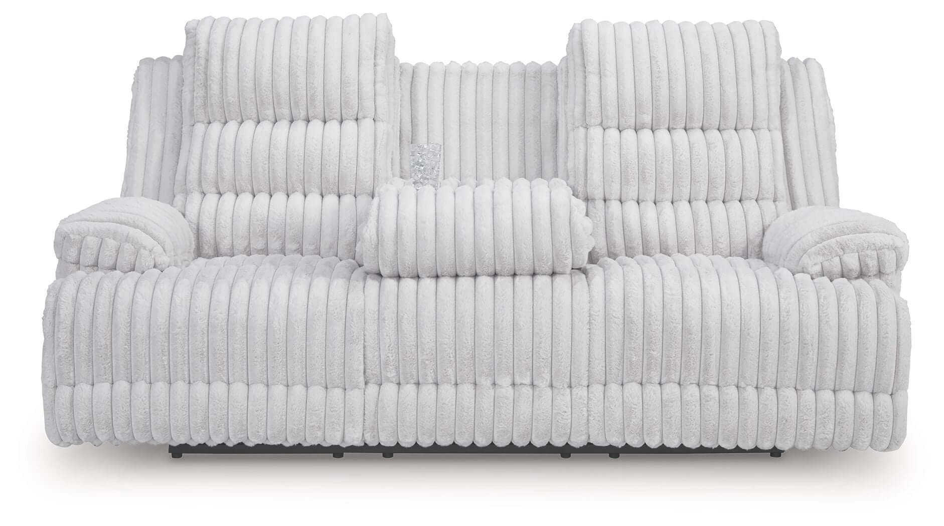 Rhines Falls - Reclining Power Sofa With Drop Down Table - Alloy