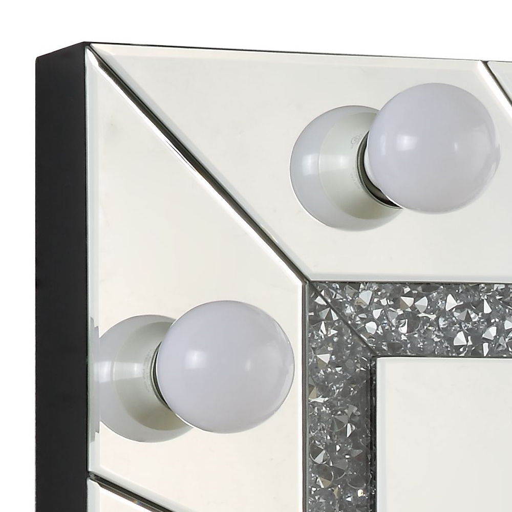 Noralie - 28" Accent Mirror - Mirrored & Faux Diamonds