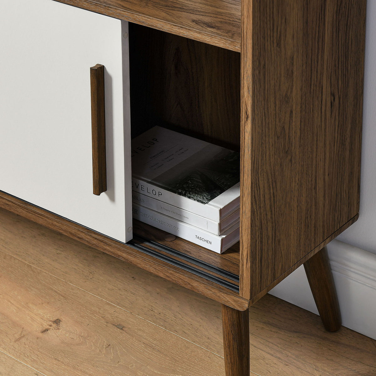 Transmit 45" Bookcase with Sliding Doors by Modway