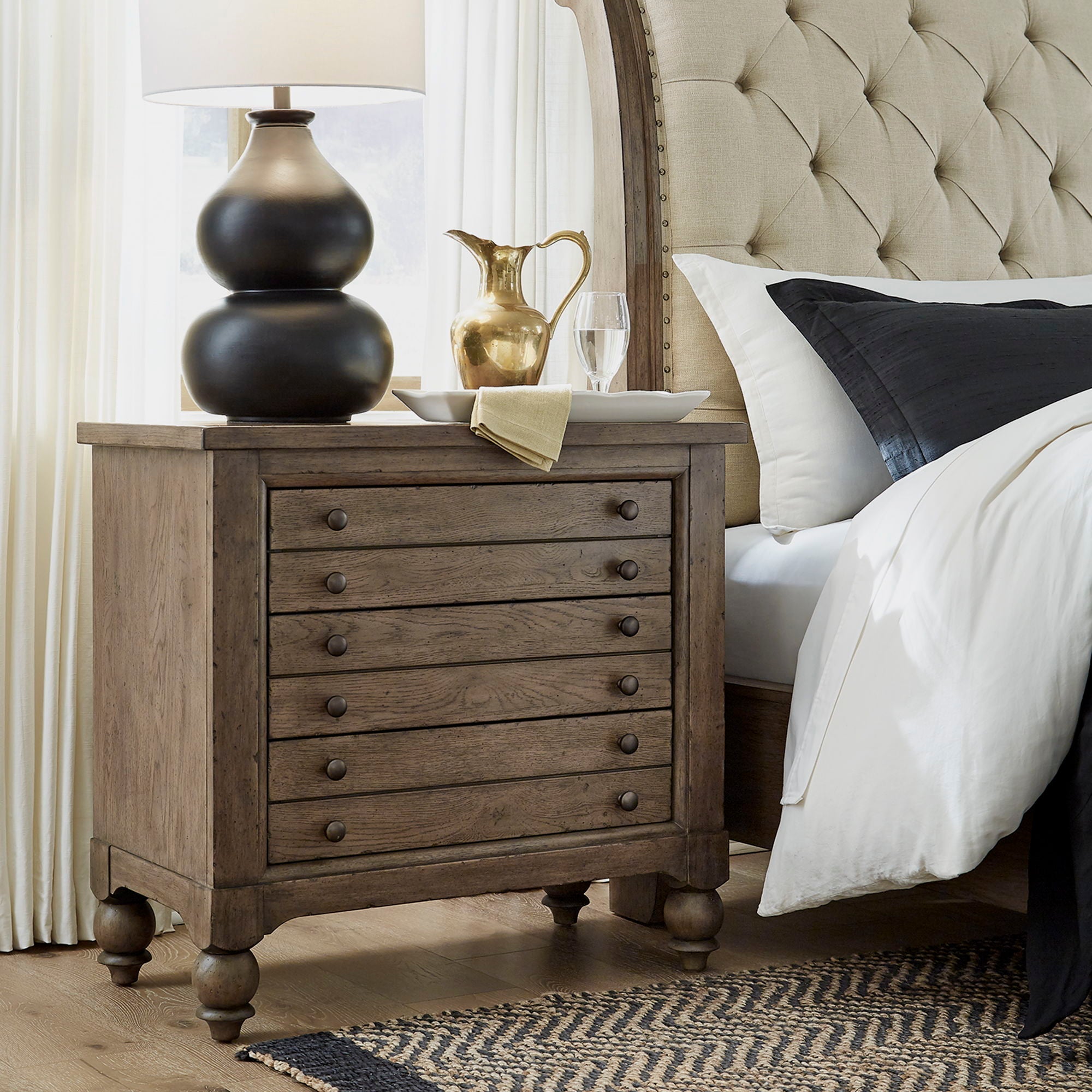 Liberty Furniture Americana Farmhouse - Bedside Chest With Charging Station | Meri Furniture
