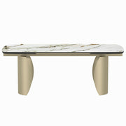 Cora - Dining Table - Ceramic Top & Golden Champange