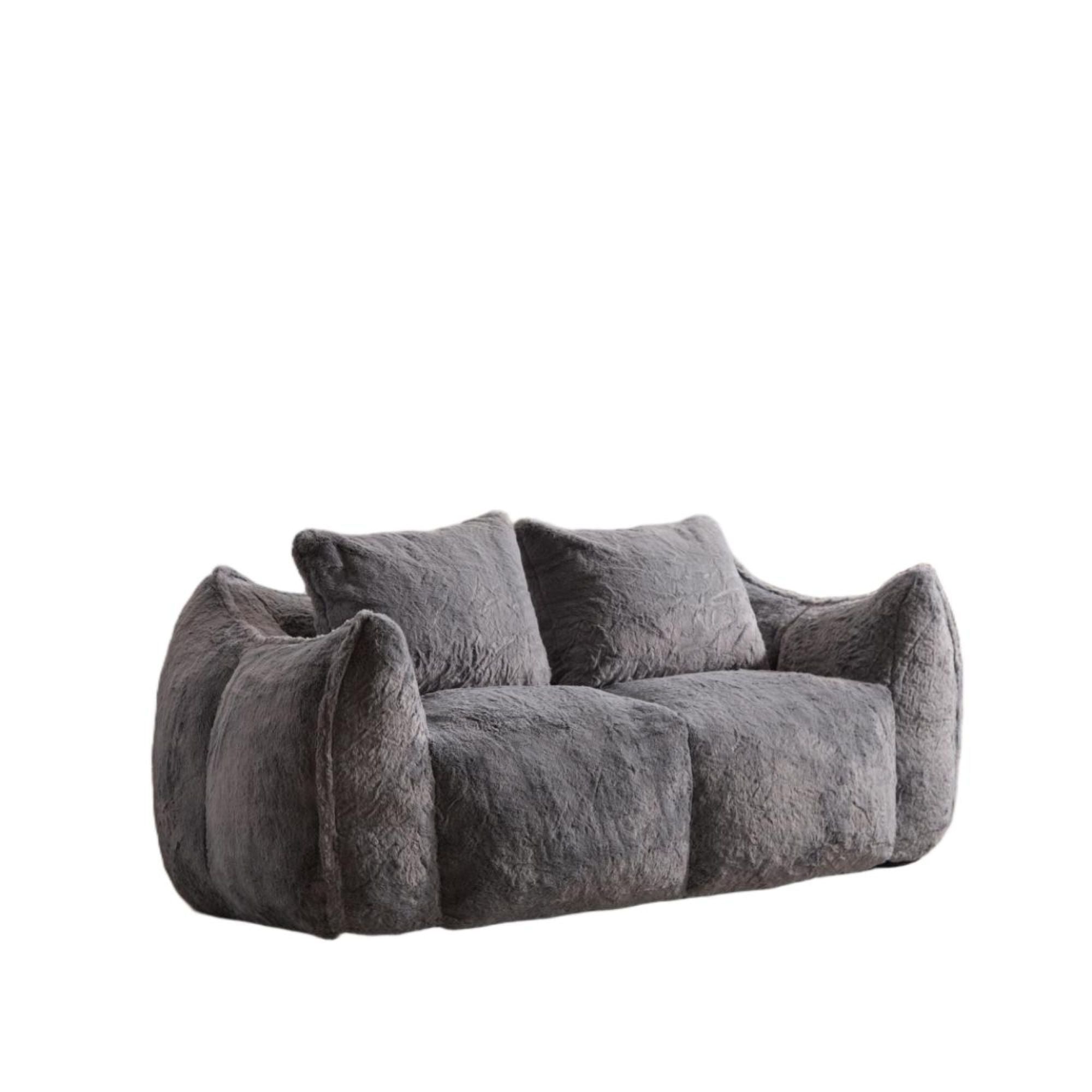 Giant Bean Bag Couch, Ultra Soft Fluffy Loveseat For Living Room