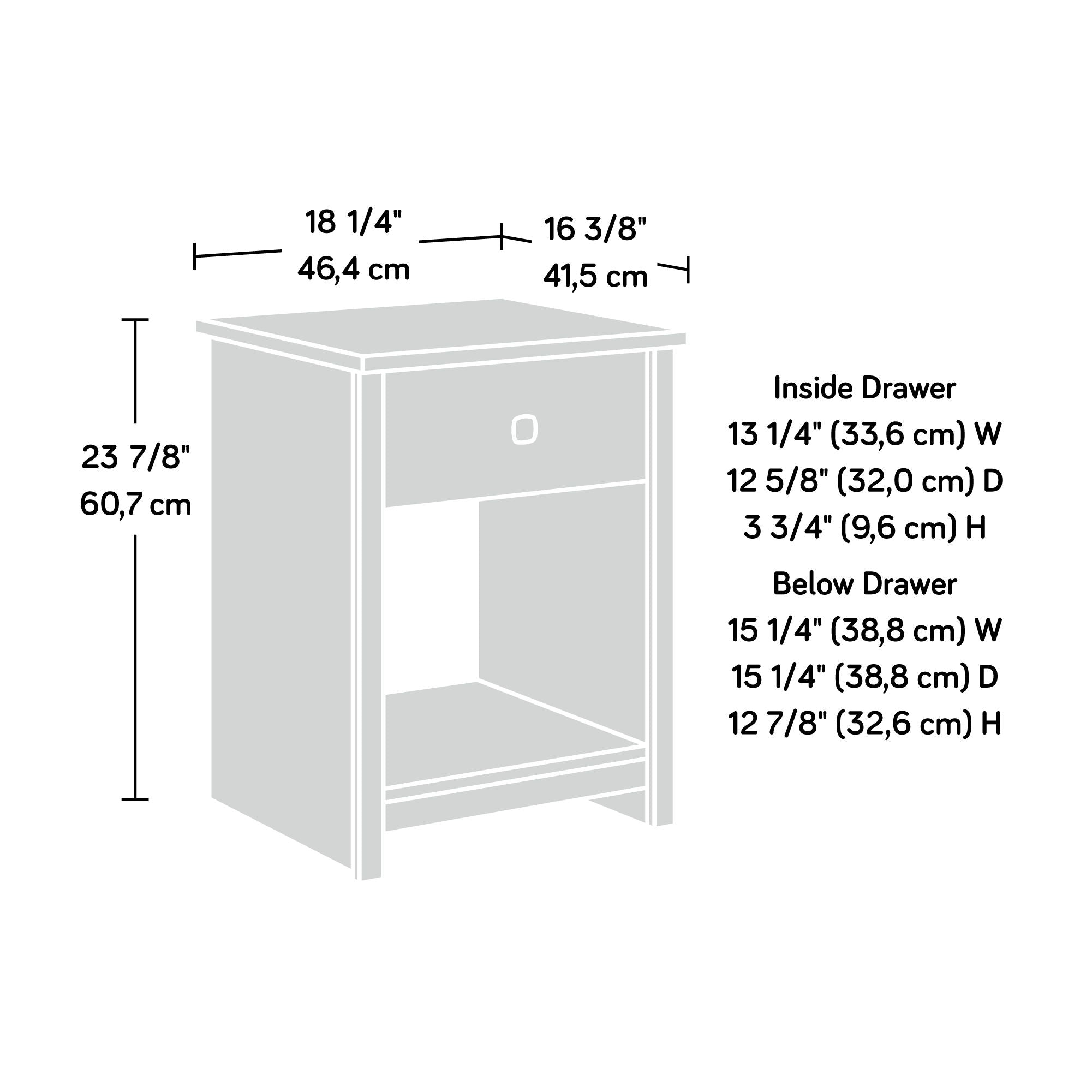Rustic Night Stand with Drawer in White Plank