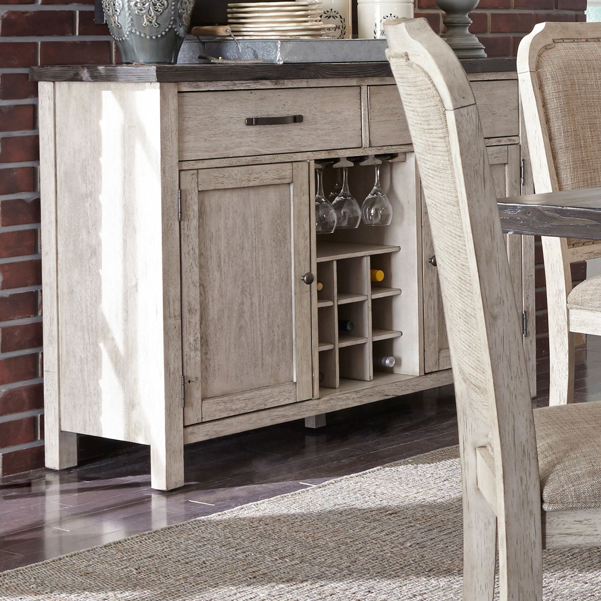 Liberty Furniture Willowrun - Sideboard - Rustic White | Meri Furniture