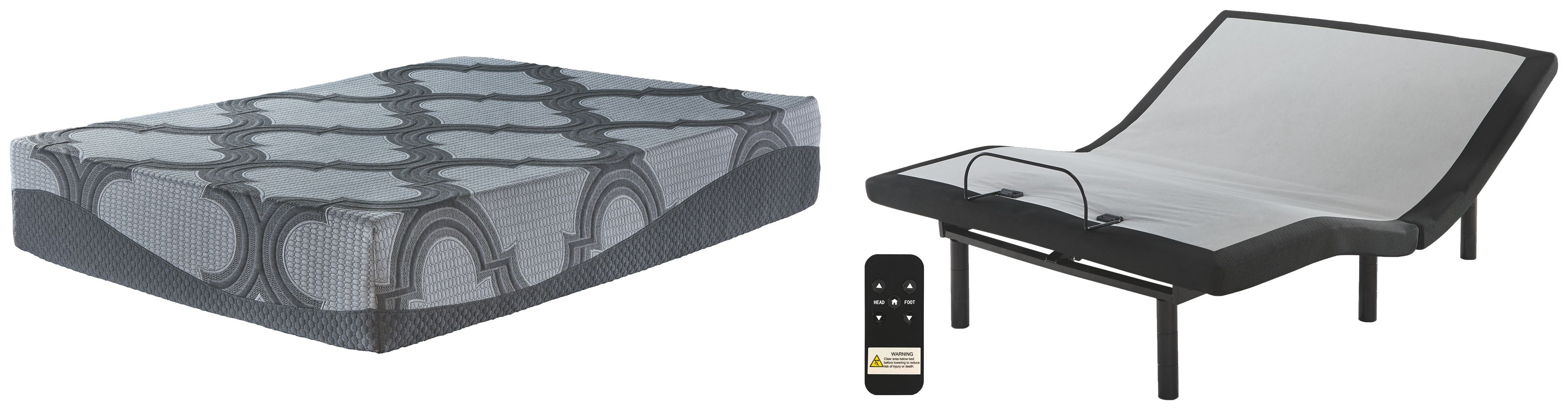 Ashley Sleep® 12 Inch Ashley Hybrid - Head-foot Model Better Adjustable Massager Base And Mattress | Meri Furniture