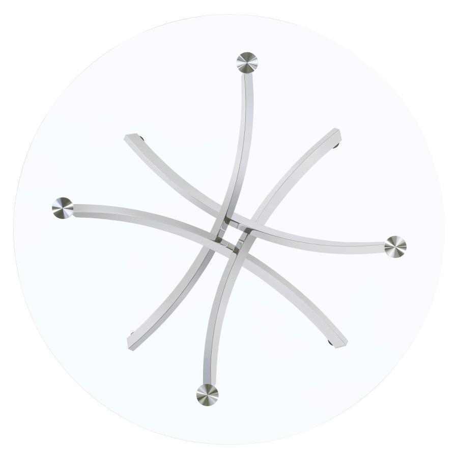 Coaster Fine Furniture Beckham - Round Glass Top Dining Table | Meri Furniture