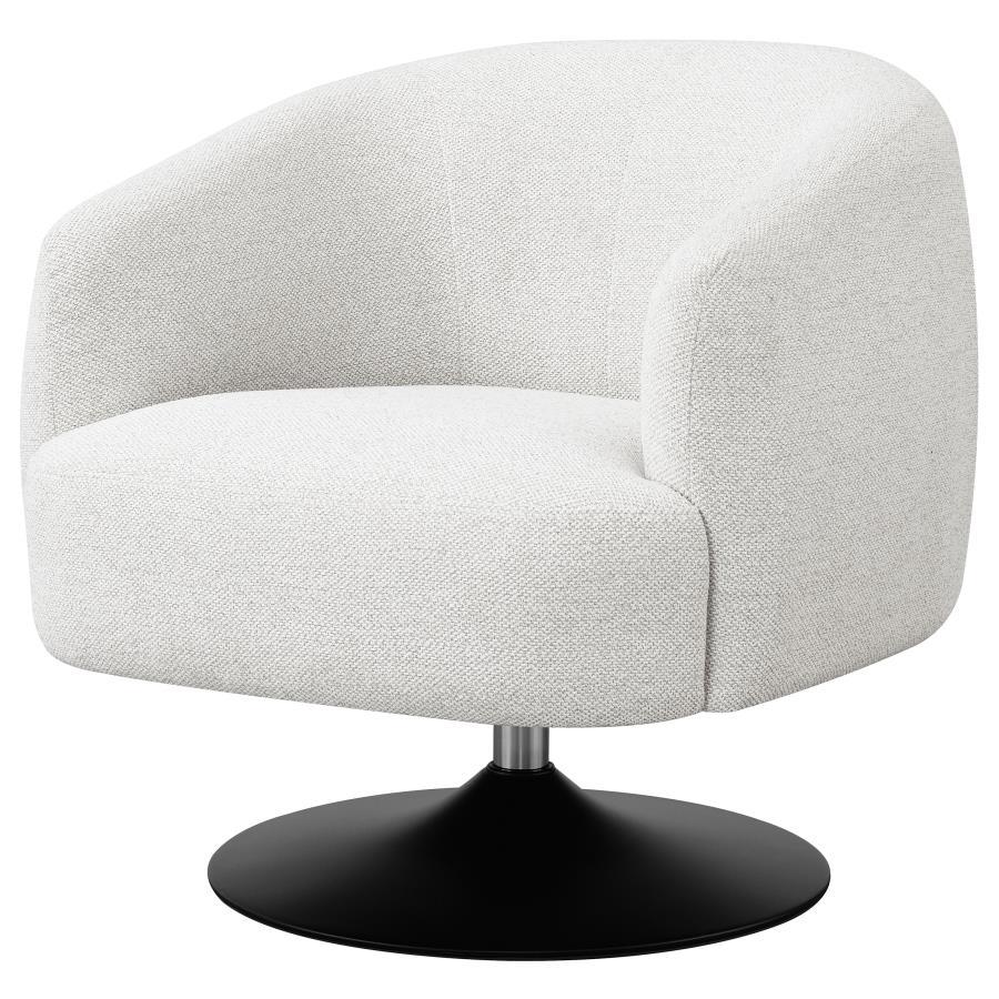 Coaster Fine Furniture Dave - Upholstered Barrel Back Swivel Club Chair - Beige | Meri Furniture