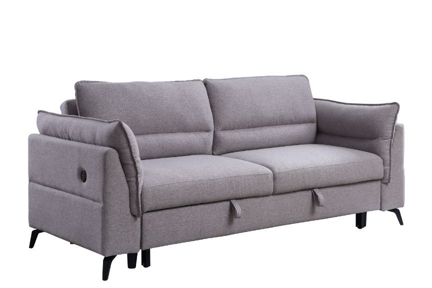 ACME Helaine - Futon - Gray Fabric | Meri Furniture