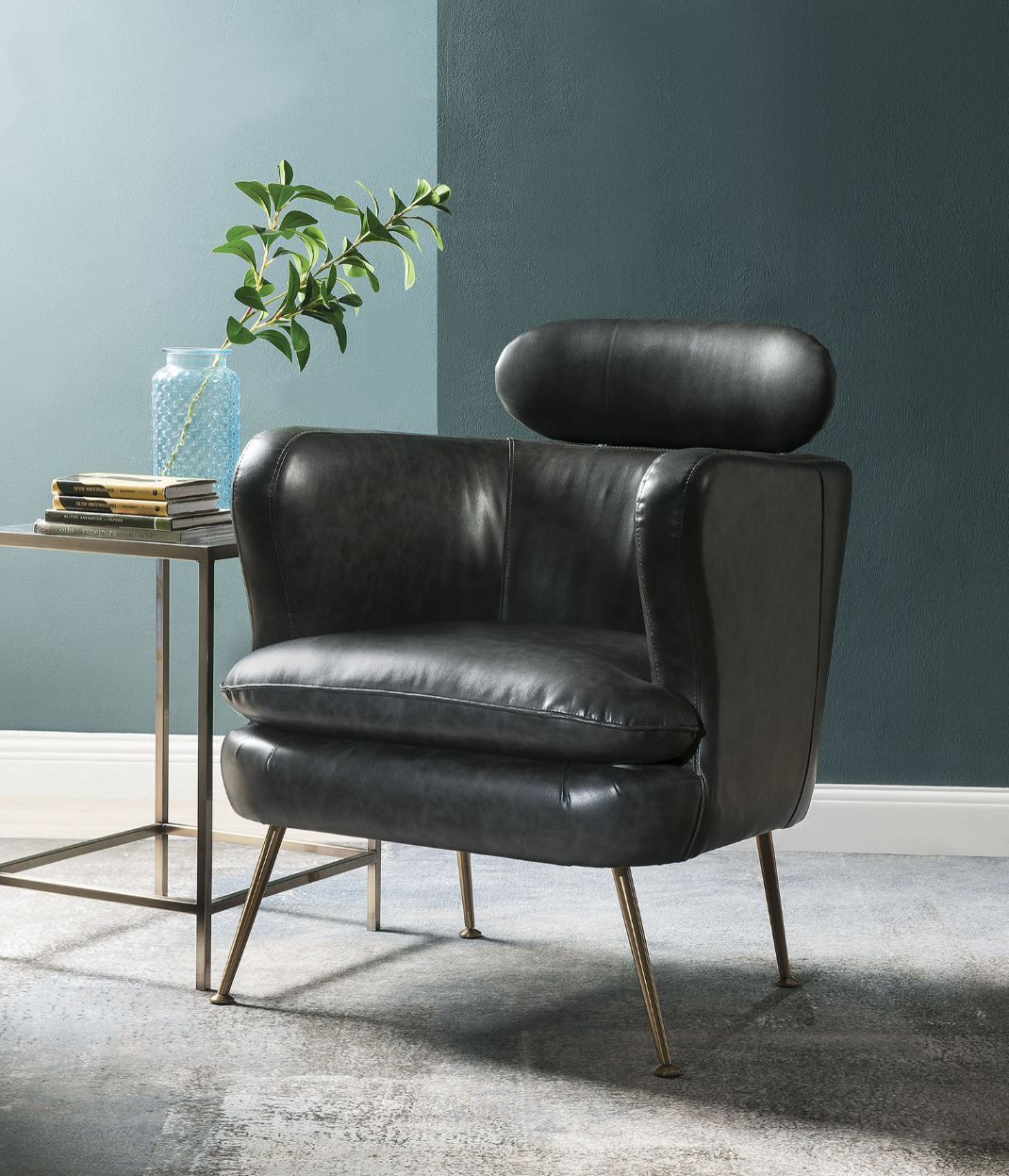 ACME Phelan - Accent Chair - Dark Gray PU | Meri Furniture