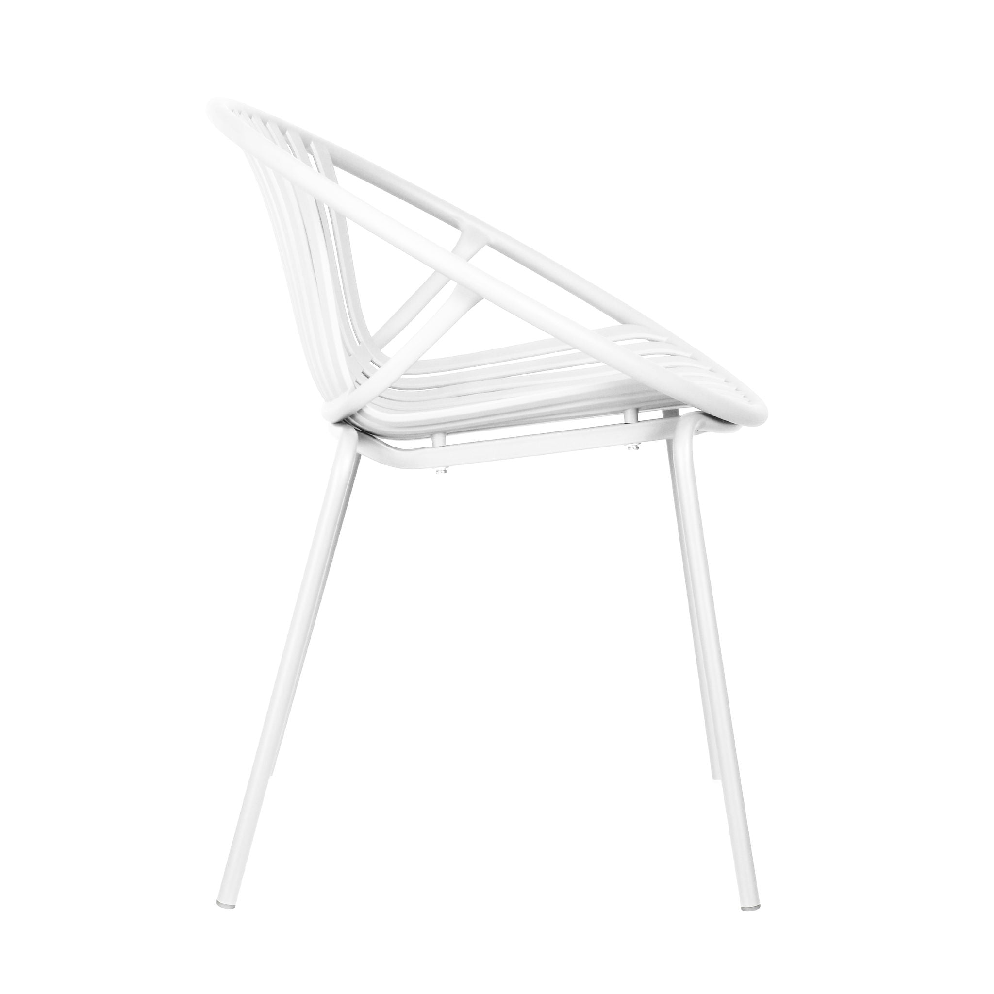 Stackable Outdoor Chairs With Breathable Plastic Backrest (Set of 2)