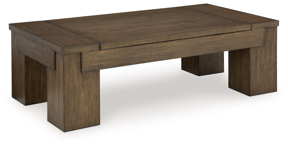 Signature Design by Ashley® Rosswain - Warm Brown - Lift Top Cocktail Table | Meri Furniture