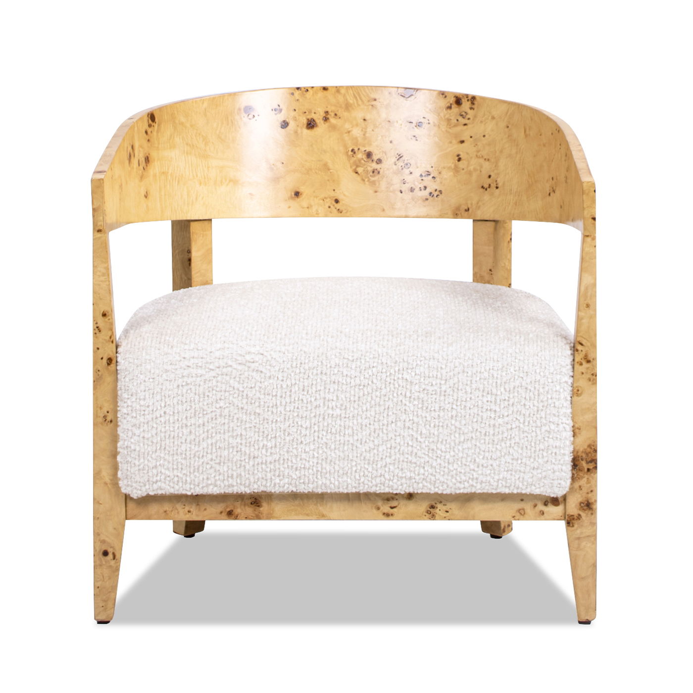 Madrid - Burl Barrel Accent Arm Chair - Seashell White