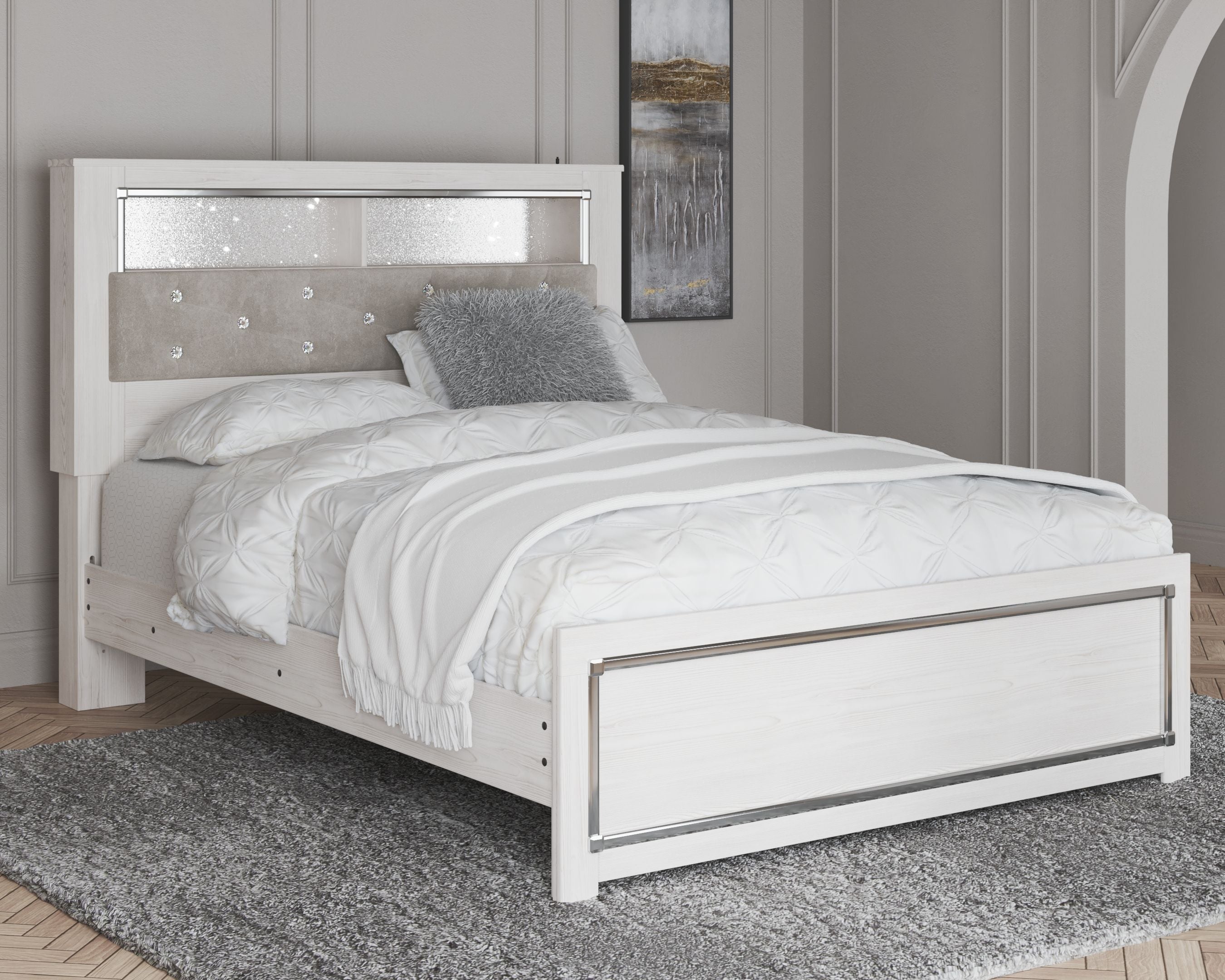 Ashley Furniture Altyra - Panel Bookcase Headboard | Meri Furniture
