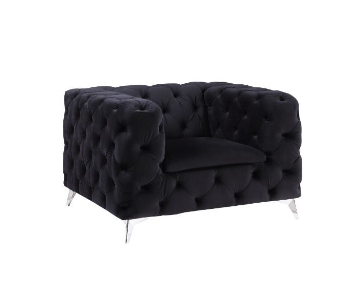 ACME Phifina - Chair - Black Velvet | Meri Furniture