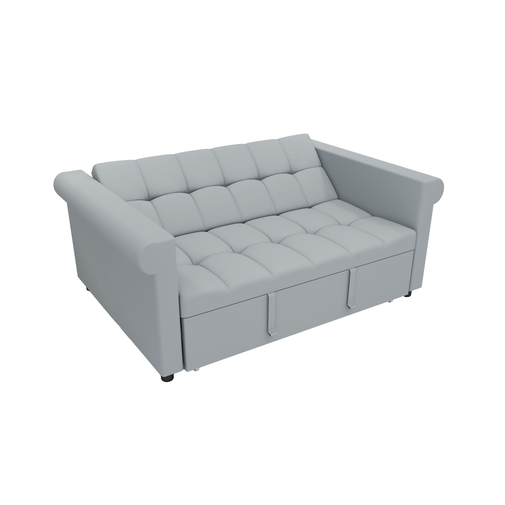 Compact Loveseat With Trundle Sleeper And Storage Pocket - Gray