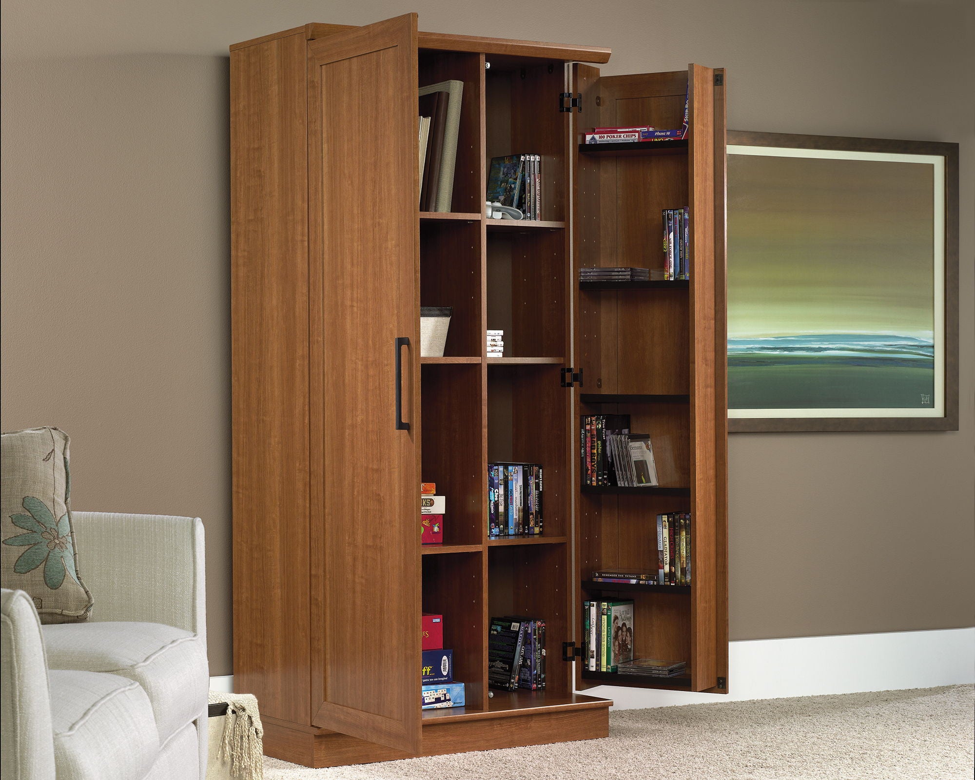 Storage Cabinet in Sienna Oak