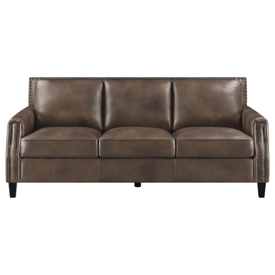 Coaster Fine Furniture Leaton - Upholstered Recessed Arm Sofa - Brown Sugar | Meri Furniture