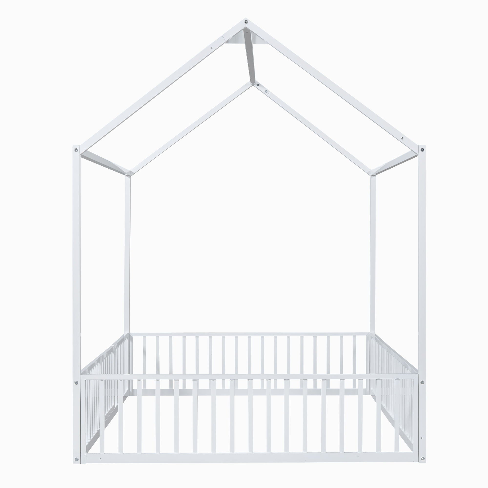 Metal House Bed With Fence And Door