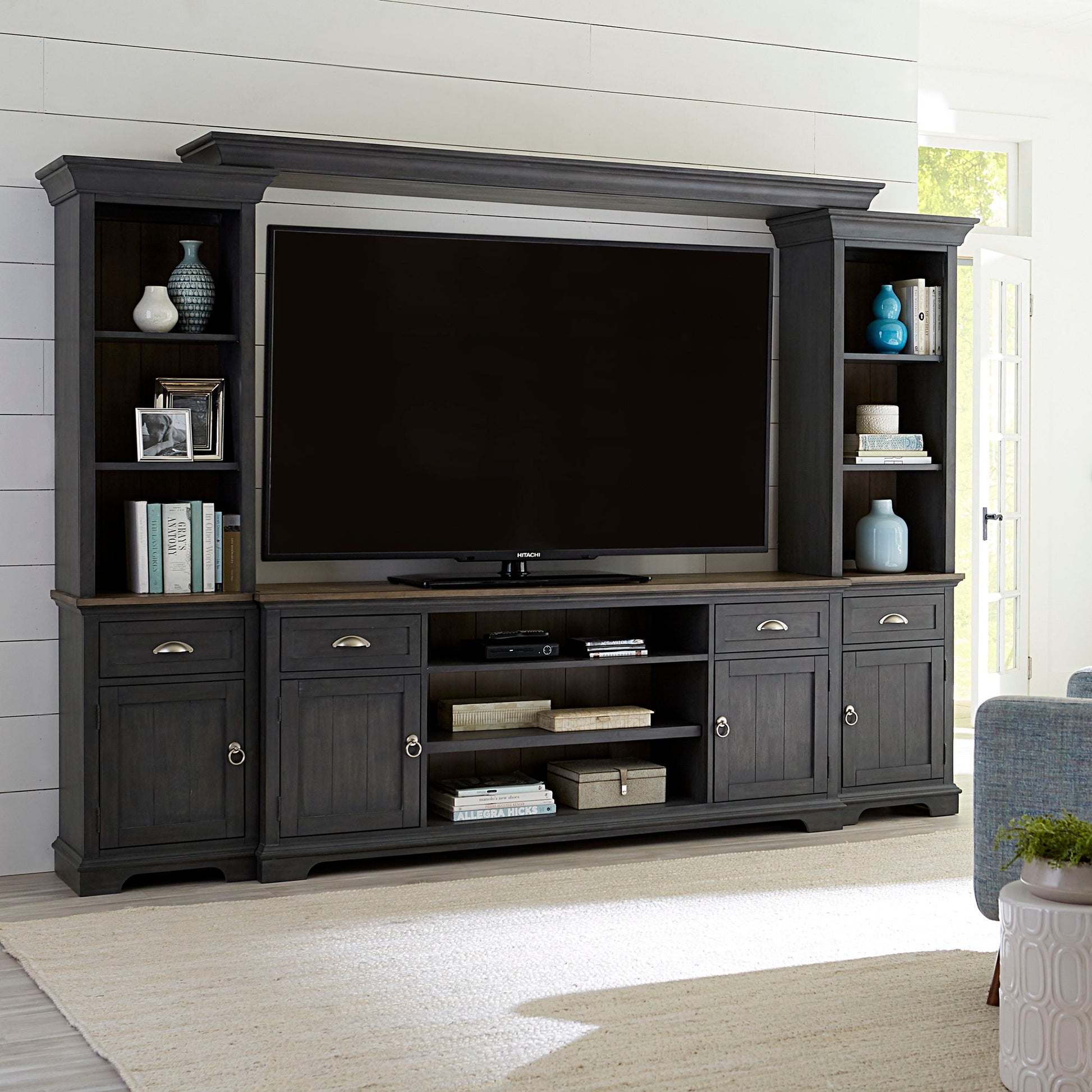 Liberty Furniture Ocean Isle - Entertainment Center With Piers | Meri Furniture