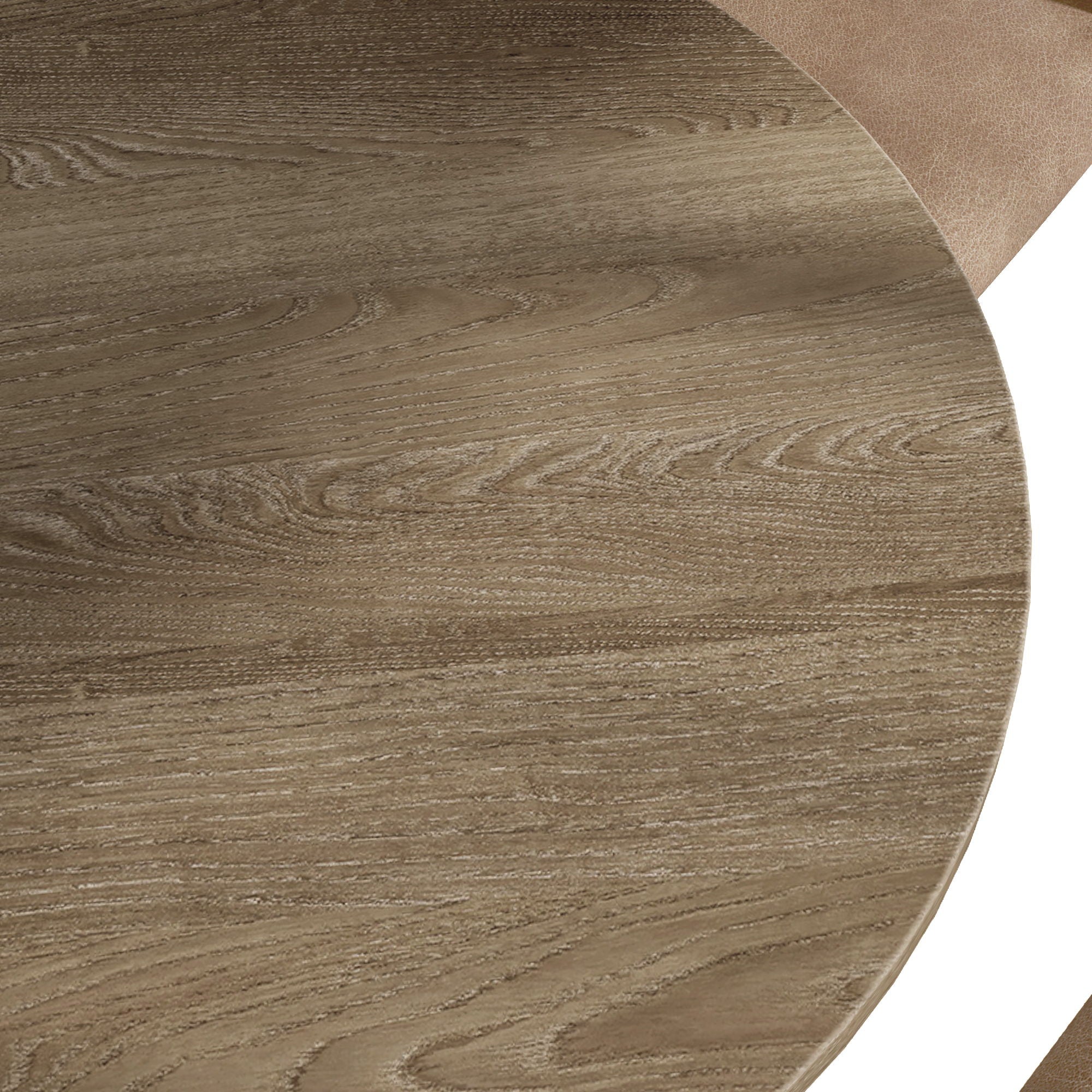 Modern Farmhouse Round Dining Table Solid Wood Rubberwood Antique Finishing Rustic Look Distressed Look Wire Brushed For 4 Seaters - Grayish Brown