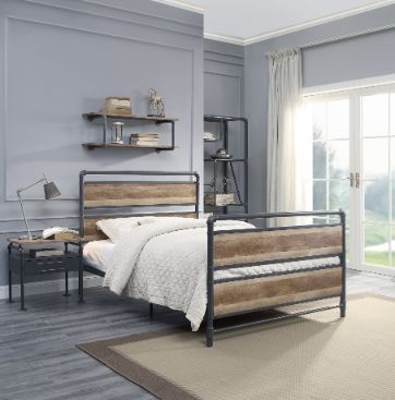 ACME Brantley - Wall Shelf - Antique Oak & Sandy Gray Finish | Meri Furniture