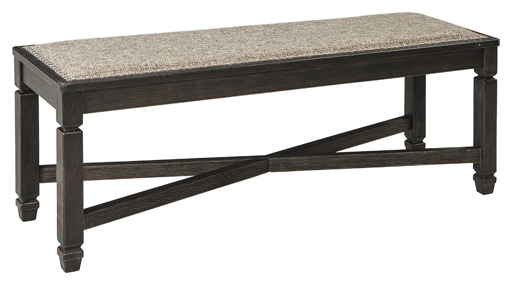 Ashley Furniture Tyler - Black / Grayish Brown - Upholstered Bench | Meri Furniture