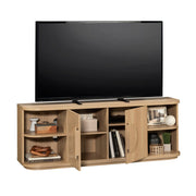 Modern TV Credenza with Doors in Harmony Ash