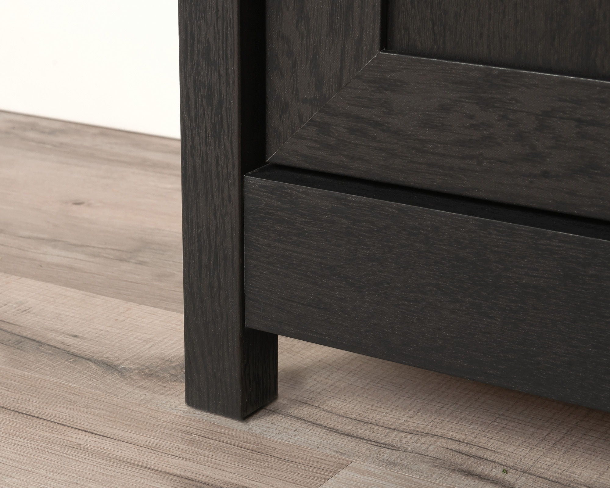 5-Shelf Library Bookcase with Doors in Raven Oak