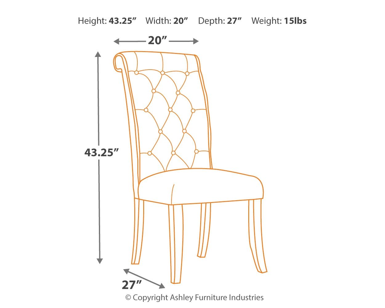 Signature Design by Ashley® Tripton - Side Chair | Meri Furniture