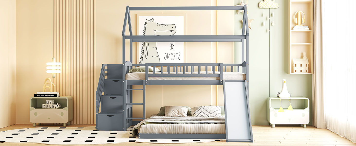 House Bunk Bed With Slide