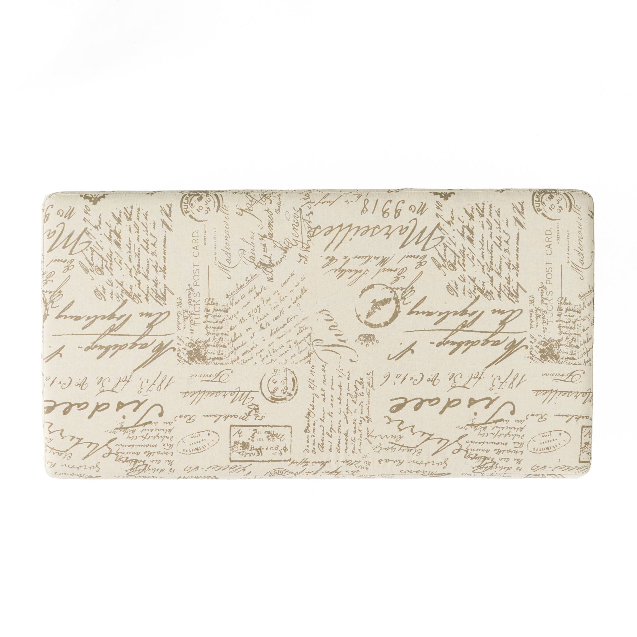 Parisian Upholstered Fabric Storage Ottoman - Beige / Reclaimed Natural