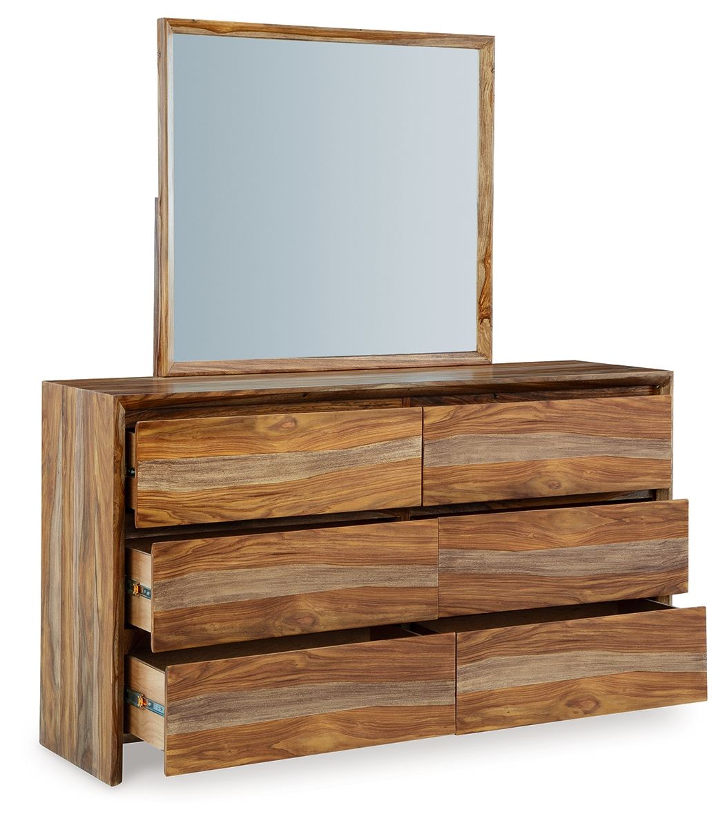 Signature Design by Ashley® Dressonni - Brown - Dresser And Mirror | Meri Furniture