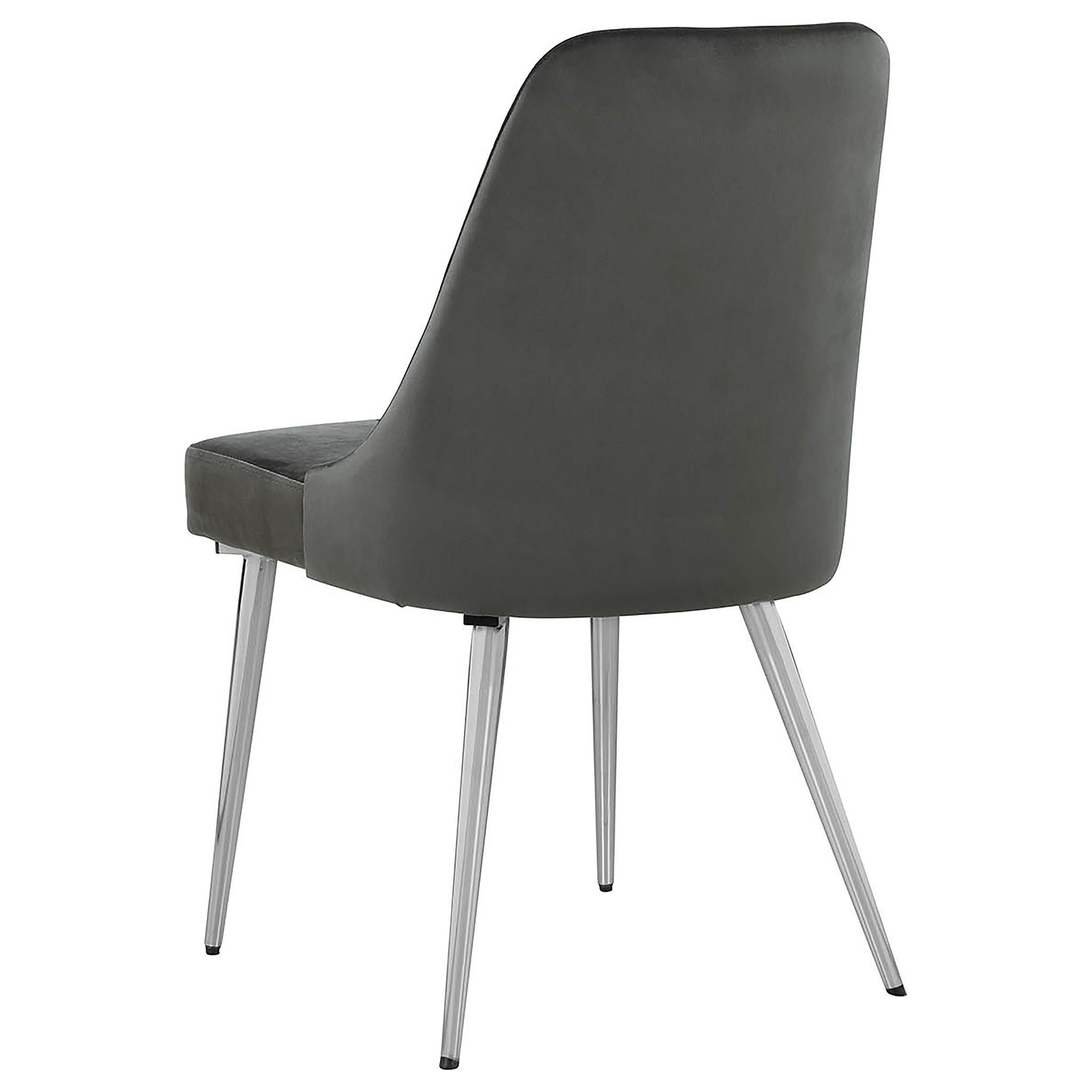 Padded Side Chair Of 2) With Upholstered Seat And Polished - Gray