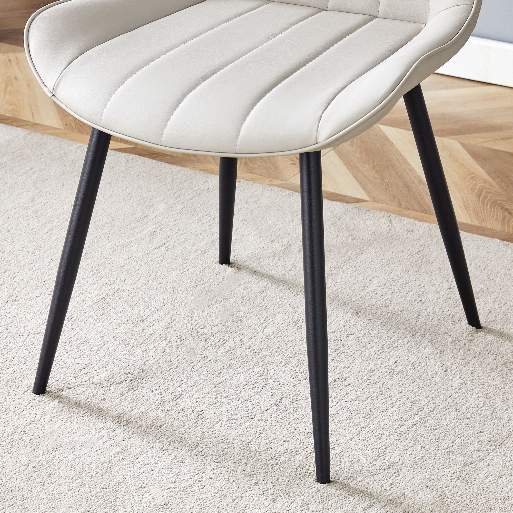 Modern Style Extended Seat Cushion Dining Chair Set