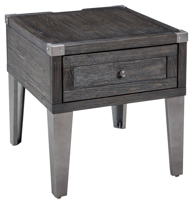 Ashley Furniture Todoe - Dark Gray - Rectangular End Table | Meri Furniture
