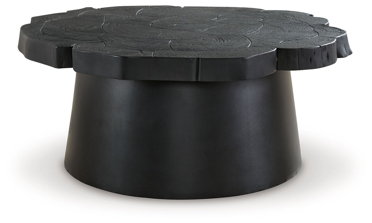 Signature Design by Ashley® Wimbell - Black - Round Cocktail Table | Meri Furniture