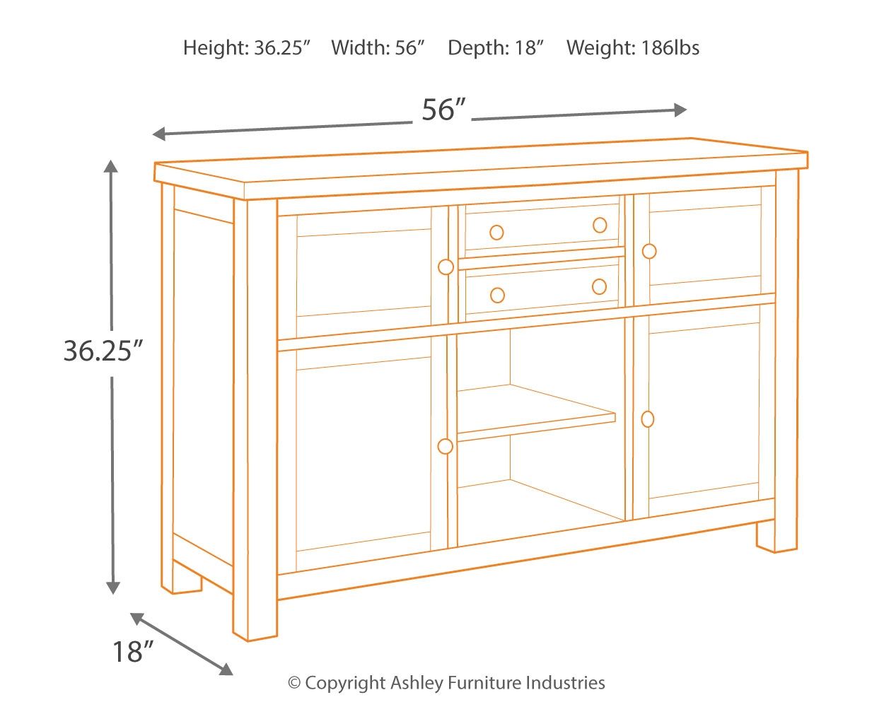 Ashley Furniture Moriville - Grayish Brown - Dining Room Server | Meri Furniture