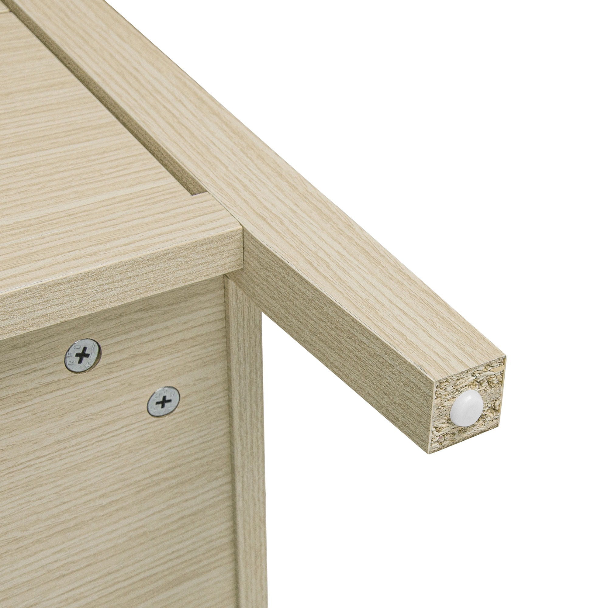 Hollowed Out Cabinet With 2 Door 3 Drawers, American Furniture, Suitable For Bedroom, Living Room, Study - Natural