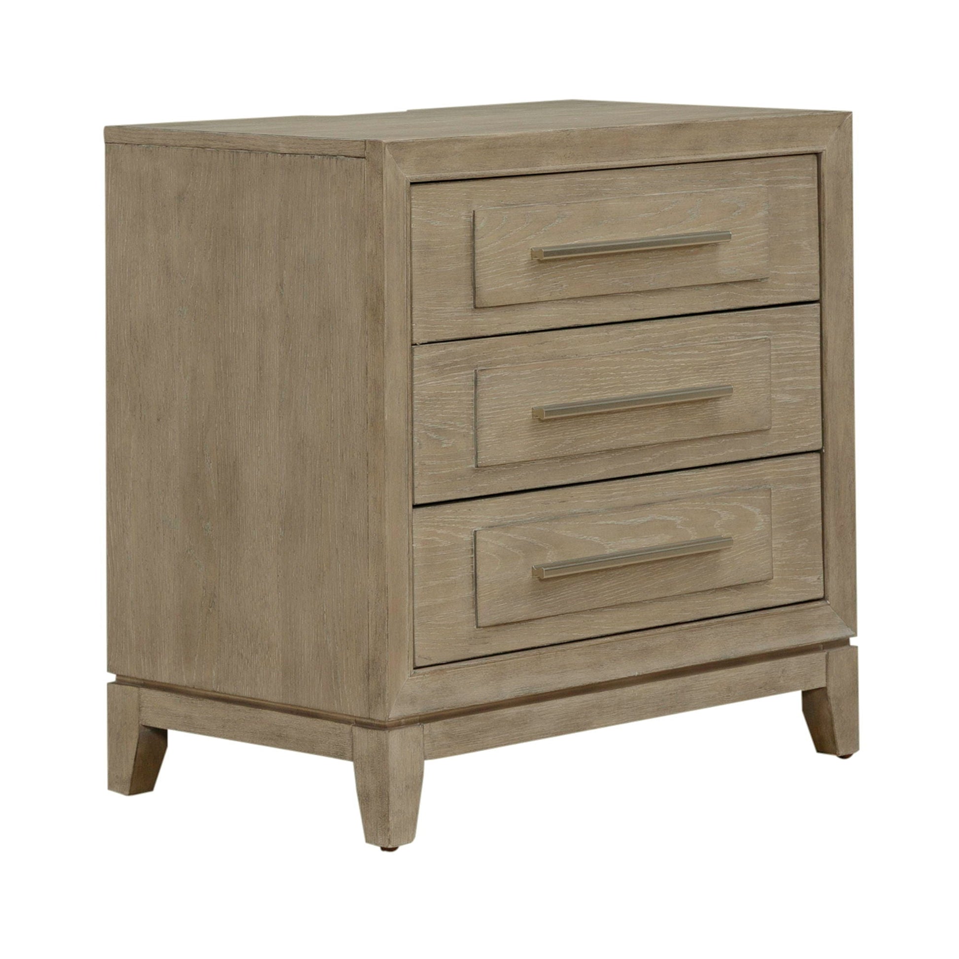 Liberty Furniture Brentwood - 3 Drawer Nightstand With Charging Station - Sandstone | Meri Furniture