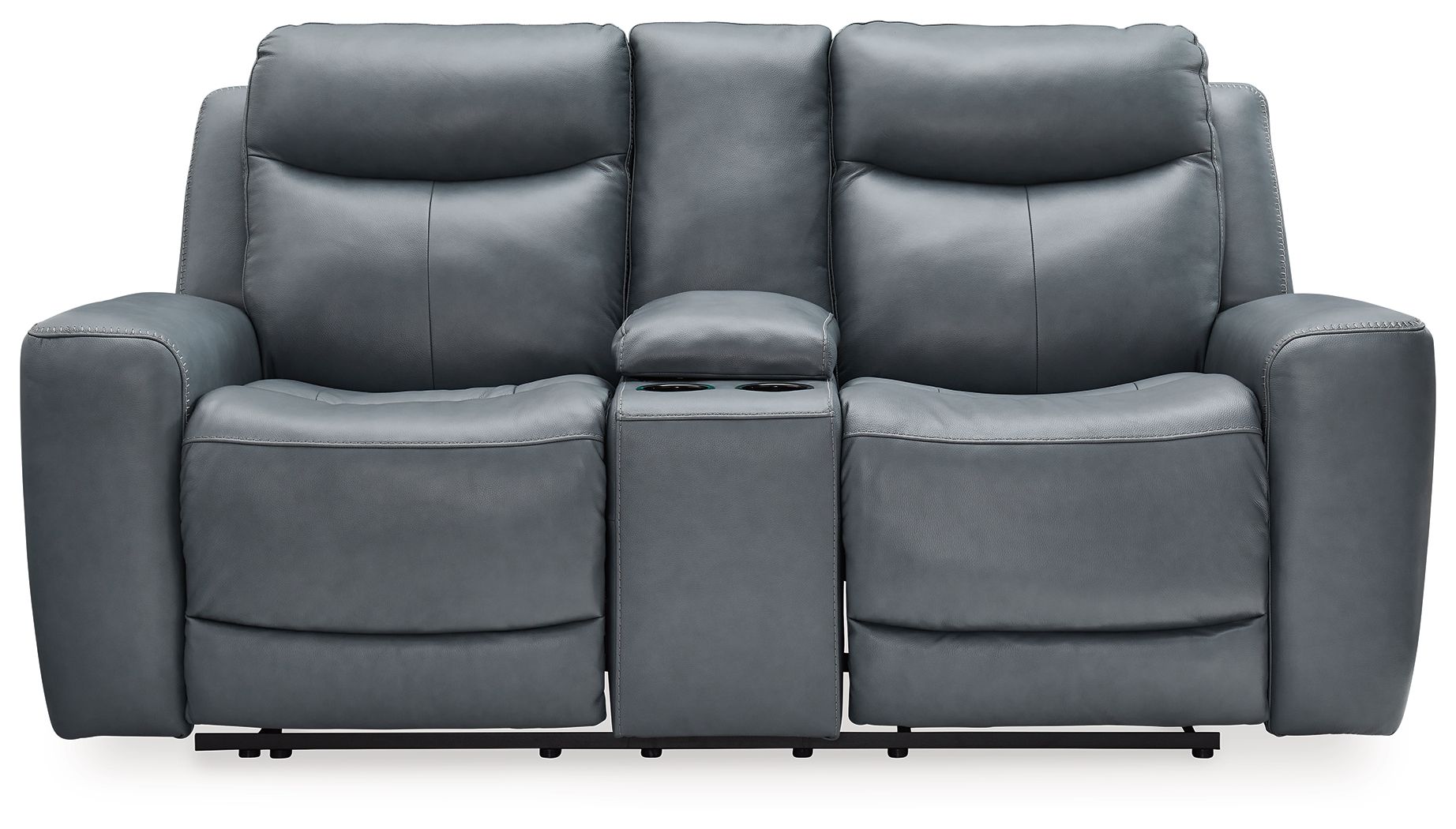 Signature Design by Ashley® Mindanao - Power Reclining Loveseat With Console /Adj Hdrst | Meri Furniture
