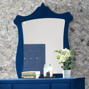ACME Mirror NOT Beveled Edge (Inner: 31" x 34"H x 4mm Thick) • Wooden Padded Frame • Shape: Rectangular Arched • Orientation: Portrait | Meri Furniture