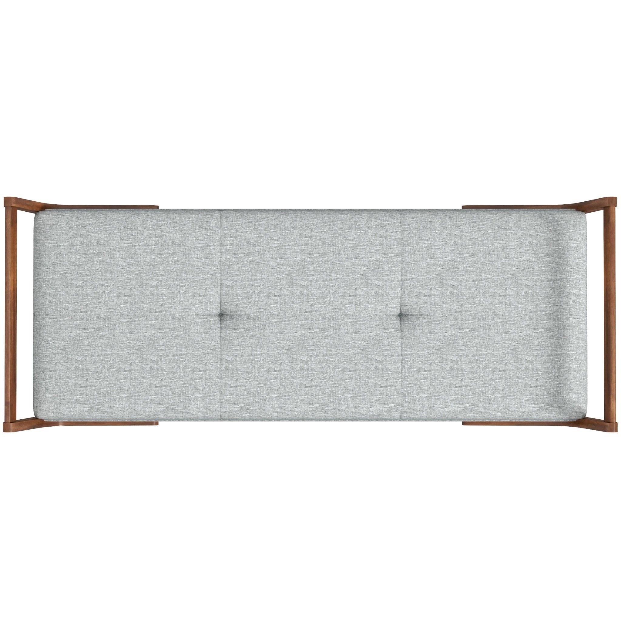 Cora - Mid-Century Modern Gray Bench - Gray