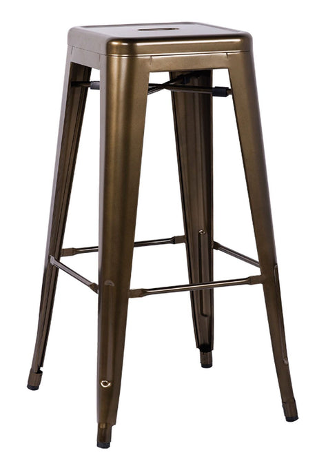 The Kiara antique finish barstool is a charming piece in a rustic style obtained through the solid steel frame with metal seat, legs and foot rest for support. No Assembly necessary.