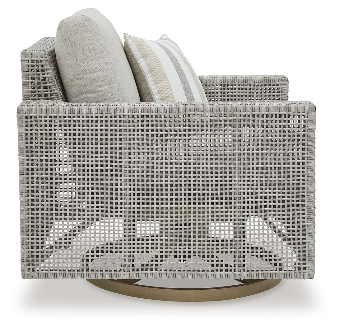 Signature Design by Ashley® Seton Creek - Gray - Swivel Lounge With Cushion | Meri Furniture