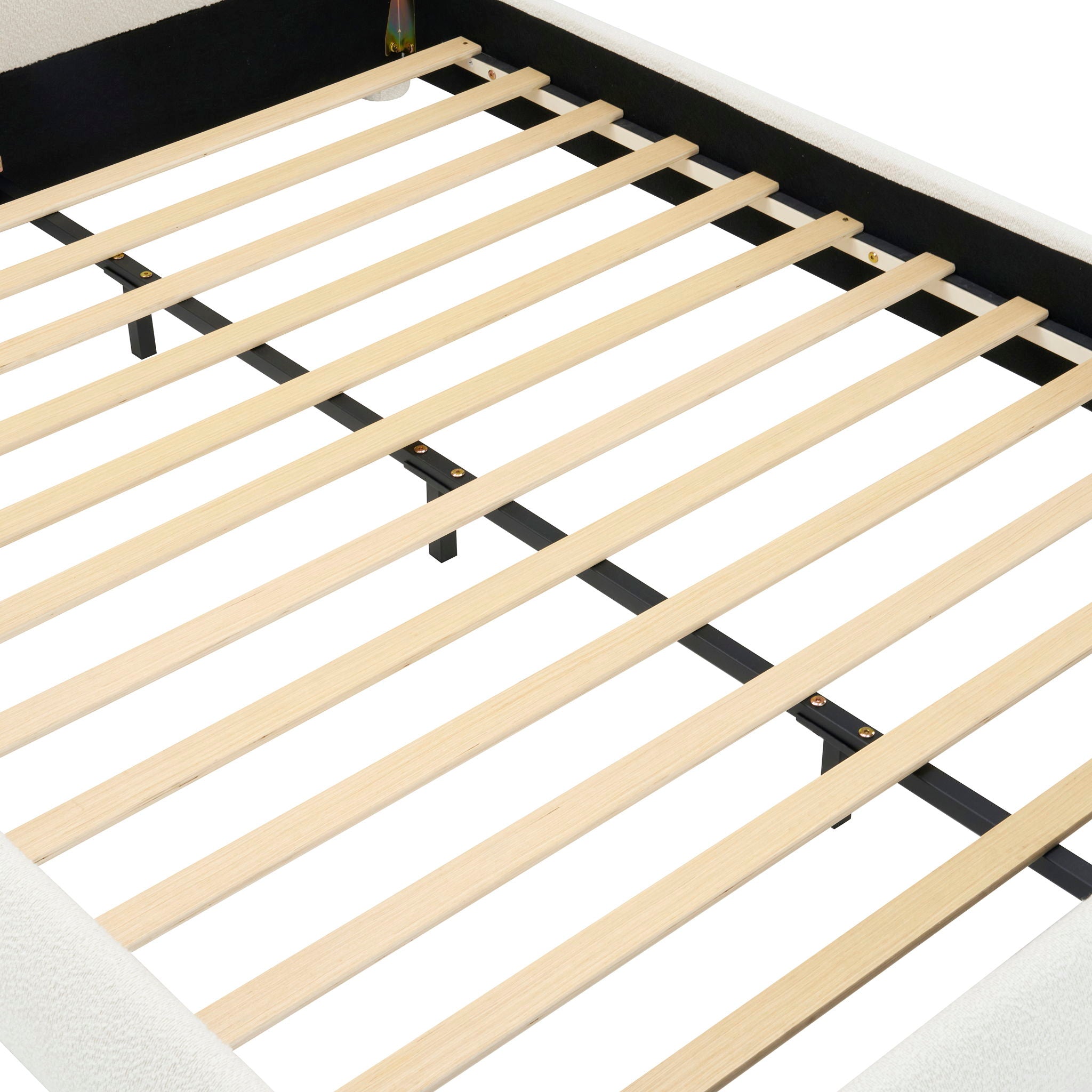 Upholstered Simple Modern Bedroom Bed With Curved Headboard